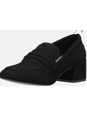 Chinese Laundry Marilyn Loafers Black Suede Heels - Women's 8.5 Brand New in Box